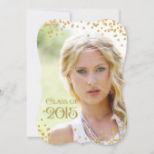 Gouden Confetti Klasse van 2015 Afstuderen Kaart (Voorkant)