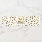 Gouden Confetti Klasse van 2020 Afstuderen Waterfles Etiket (Enkel label)
