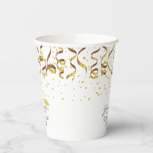 Gouden Confetti Klasse van Afstuderen Papieren Bekers (Links)