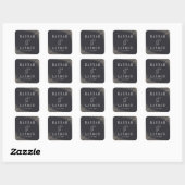 Gouden confetti koppel trouwsticker namaak folie vierkante sticker (Vel)