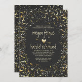 Gouden confetti krijtbord verlovingsfeest kaart (Voorkant / Achterkant)