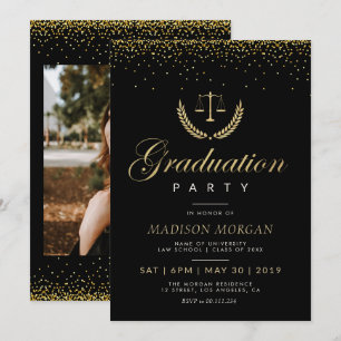 gouden confetti Law School afstudeerder party-uitn Kaart