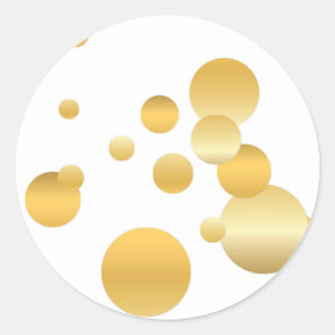 Gouden Confetti Lege Sjabloon Elegant Modern Ronde Sticker