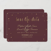 Gouden Confetti Liefde Bourgondië Trouw Save The D Save The Date (Voorkant / Achterkant)
