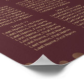 Gouden Confetti Liefde Burgundy Trouw Zittijd Char Poster (Hoek)