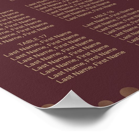 Gouden Confetti Liefde Burgundy Trouw Zittijd Char Poster (Hoek)