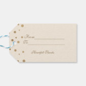 Gouden Confetti Liefde Champagne Bruiloft Cadeaulabel (Achterkant Horizontaal)