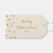 Gouden Confetti Liefde Champagne Bruiloft Cadeaulabel (Voorkant (Horizontaal))