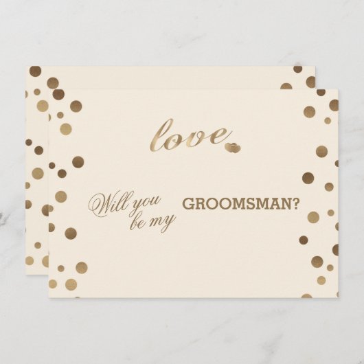 Gouden Confetti Liefde Champagne Bruiloftsbruidsma Kaart (Voorkant / Achterkant)