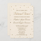 Gouden Confetti Liefde Champagne Oefenavondeten Kaart (Voorkant / Achterkant)