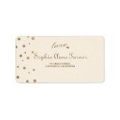 Gouden Confetti Liefde Champagne Trouwfeest Etiket (Voorkant)