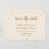 Gouden Confetti Liefde Champagne Trouwkaart Save T Save The Date (Voorkant / Achterkant)