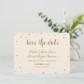 Gouden Confetti Liefde Champagne Trouwkaart Save T Save The Date (Staand voorkant)