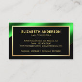 Gouden Confetti Lime Green Nail Polish Manicurist Visitekaartje (Achterkant)