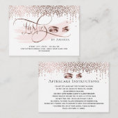 Gouden confetti Make-up Eyes Lashes Nazorg kaart (Voorkant / Achterkant)