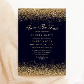 Gouden Confetti Marineblauw Modern Save The Date