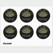 Gouden Confetti Masquerade Sweet 16 Party Ronde Sticker (Vel)