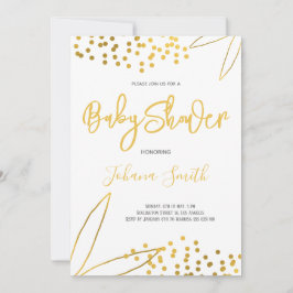 Gouden Confetti minimalistisch elegant Baby shower Kaart