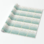 Gouden Confetti Mint Waterverf Hallo Cadeaupapier (Uitgerold)