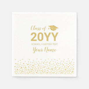 Gouden Confetti Moderne Afstudeerfeest Favor Servet