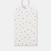 Gouden Confetti Moderne Trouw Dank Je Tag Cadeaulabel (Achterkant)