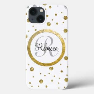 Gouden Confetti Monogram Case-Mate iPhone Case