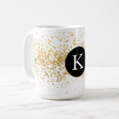 Gouden Confetti Monogram Koffiemok (Voorkant links)