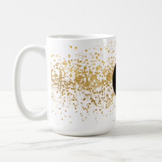 Gouden Confetti Monogram Koffiemok (Links)