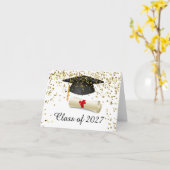 Gouden confetti, mortel, diploma Afstuderen Kaart (Gele Bloem)