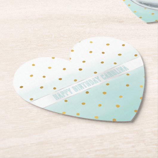 gouden Confetti munt Waterverf Kartonnen Onderzetters (Gekanteld)