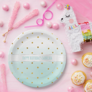 gouden Confetti munt Waterverf Papieren Bordje