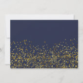 Gouden confetti navy blauw script chique moderne b kaart (Achterkant)