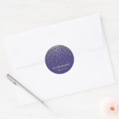 Gouden Confetti Navy bruiloft Ronde Sticker (Envelop)