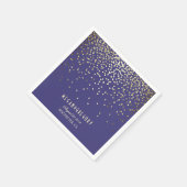 Gouden Confetti Navy bruiloft Servet (Hoek)
