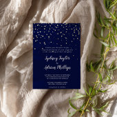 Gouden Confetti|Navy Formal Wedding Gold Folie Uitnodiging