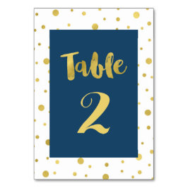 Gouden Confetti Navy Trouwtafel Aantal Kaarten