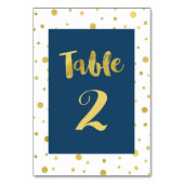 Gouden Confetti Navy Trouwtafel Aantal Kaarten (Voorkant)