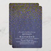  gouden Confetti Navy Vrijgezellenfeest Kaart (Voorkant / Achterkant)