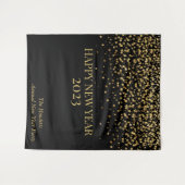 Gouden Confetti Nieuwjaar Persoonlijk Wandkleed (Voorkant (horizontaal))