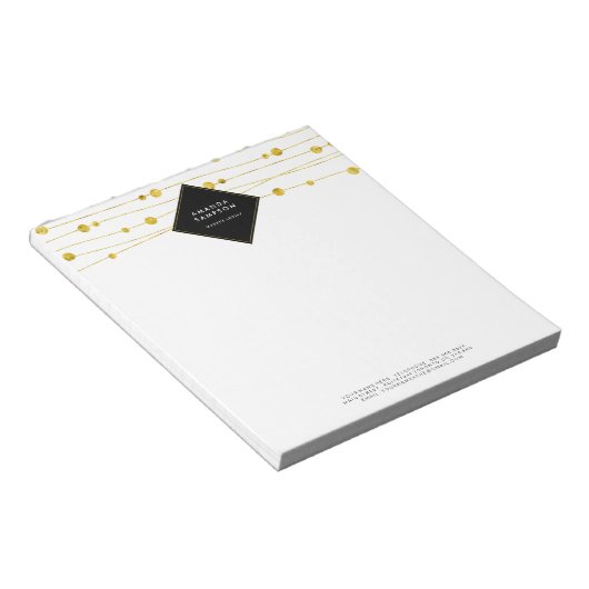 gouden Confetti Notitieblok (Schuin)