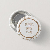 Gouden Confetti ontwerp uw eigen Ronde Button 3,2 Cm (Voorkant /achterkant)