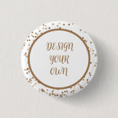 Gouden Confetti ontwerp uw eigen Ronde Button 3,2 Cm (Voorkant)