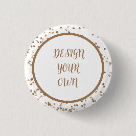 Gouden Confetti ontwerp uw eigen Ronde Button 3,2 Cm