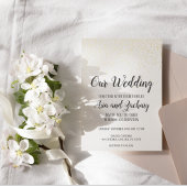 Gouden Confetti Onze bruiloft Folie Uitnodiging