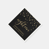 Gouden Confetti op Black 18th Birthday Party Servet (Hoek)