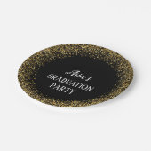 Gouden Confetti op Black Graduation Party Borden Papieren Bordje (Gekanteld)