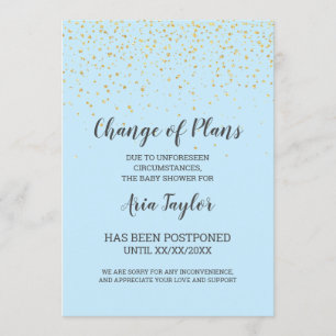 Gouden confetti op blauwe mededeling over verander kaart