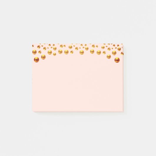 Gouden Confetti op Coral Pink Post-It Notes (Voorkant)