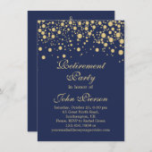 Gouden confetti op een donkerblauwe verjaardagsfee kaart (Voorkant / Achterkant)