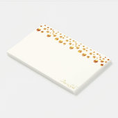 Gouden Confetti op Ivoor Post-it® Notes (Schuin)